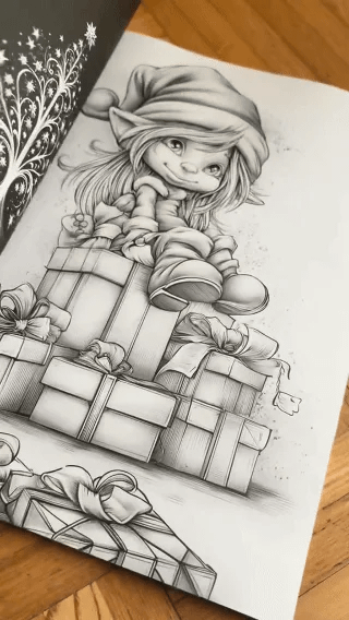 🎅Fantasy Coloring Book Christmas Gnomes Special Edition